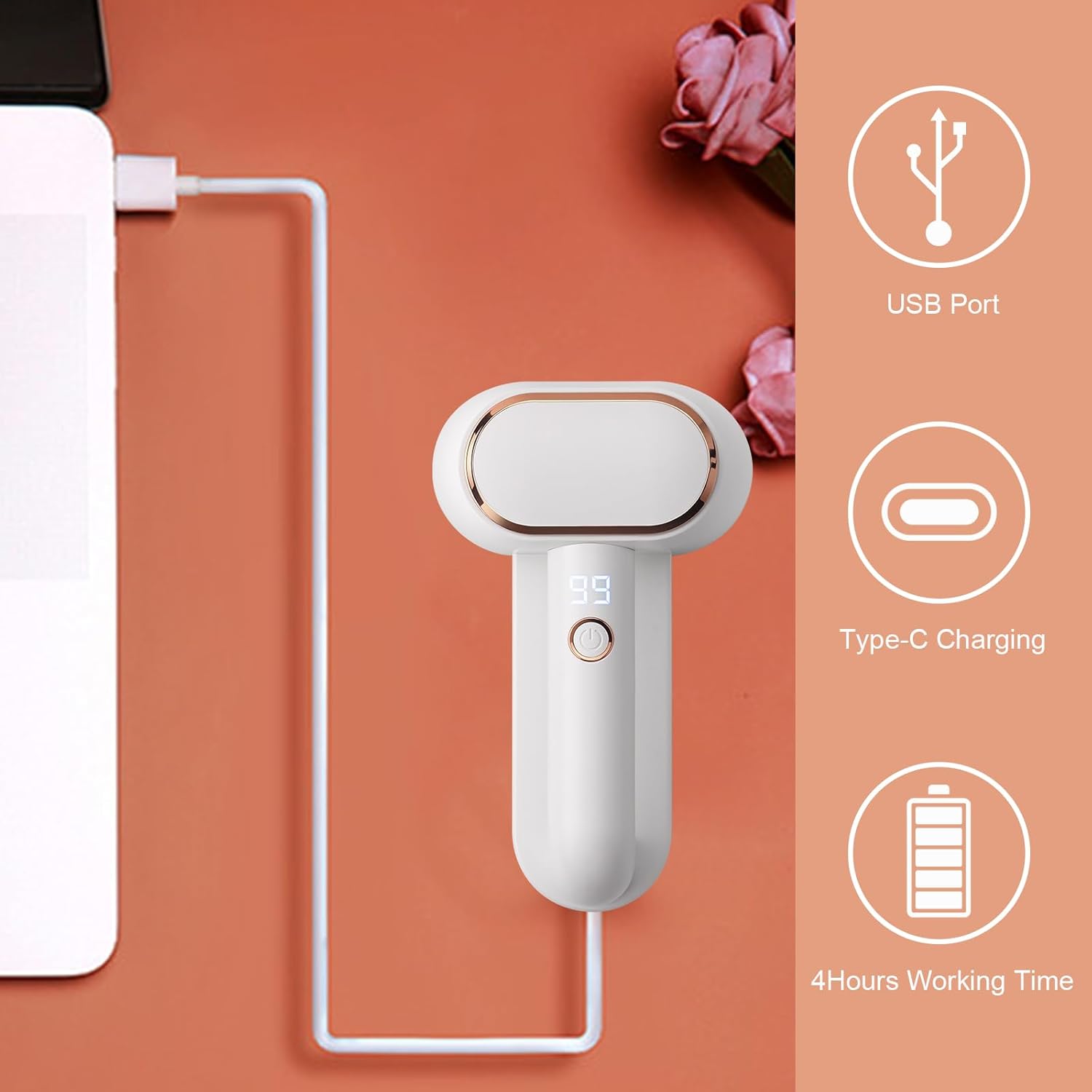 Homeleader Afeitadora de tela recargable, removedor de pelusa eléctrico con pantalla digital LED y cuchillas de 6 hojas, removedor de pelusa