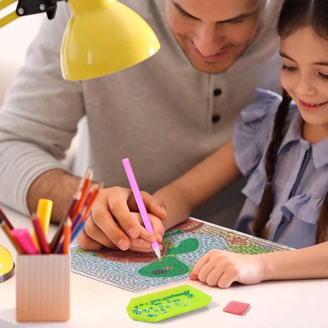ZKOPAVS Kit de pintura de diamante por números, mariposas rosadas y flores para adultos y niños, pinturas bordadas para decoración de pared del