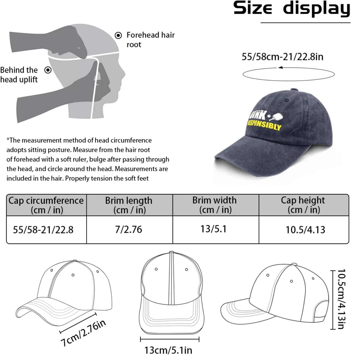Sombreros de papá Dink Responsibly Dad Hat, sombreros gráficos para hombre