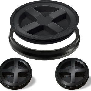 EconoHome Tapas Gamma de 5 galones de grado alimenticio  Tapa de sello gamma con tapa de rosca, almacenamiento hermético de alimentos para cubos de EconoHome Tapas Gamma de 5 galones de grado alimenticio  Tapa de sello gamma con tapa de rosca, almacenamiento hermético de alimentos para cubos de