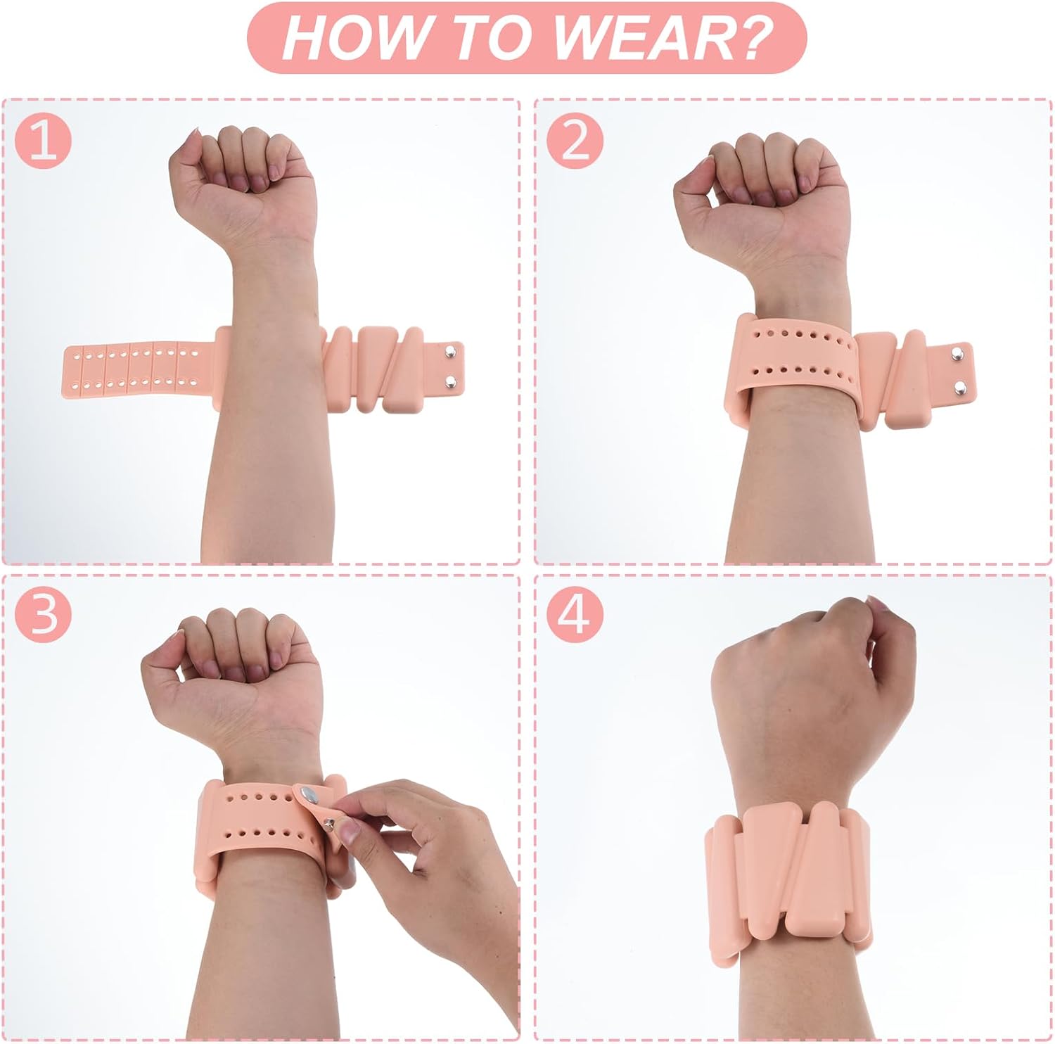 PATIKIL Pesas de muñeca ajustables, 2 libras en total (1 libra cada una), pulseras de silicona para tobillo para mujeres y hombres para