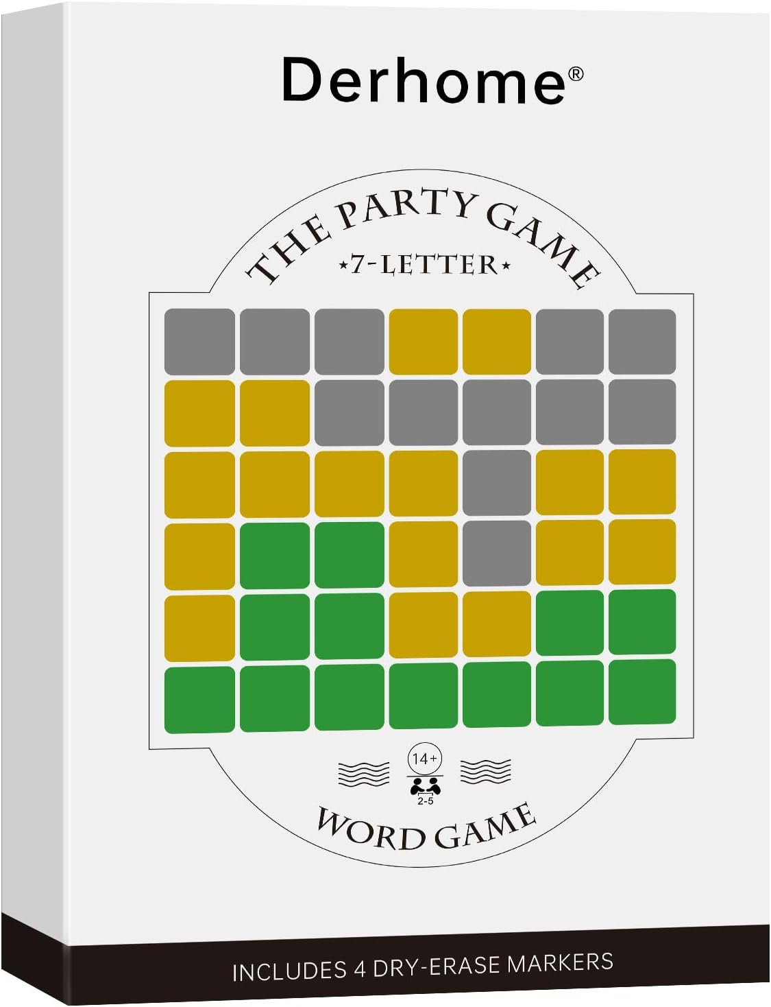 Juego de mesa de palabras para 2 a 5 jugadores, juego de fiesta de palabras, compatible con palabras de 5 a 7 letras, adecuado para mayores de 14