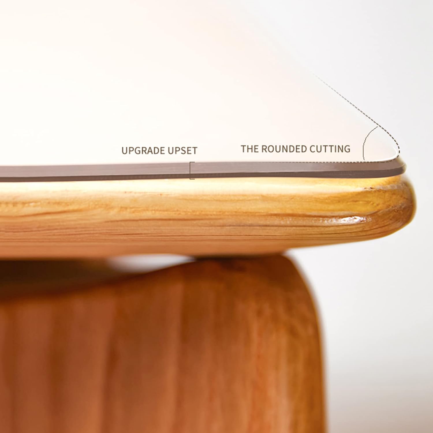 Mantel protector de mesa de comedor de plástico transparente, fácil de limpiar, protector de mesa (0.059in, 23,6 x 23,6 pulgadas)