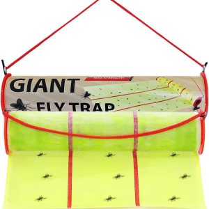W4W Rollo gigante pegajoso para trampa para moscas, máxima resistencia, para exterioresinteriores, no tóxico, para moscas y otros insectos (paquete W4W Rollo gigante pegajoso para trampa para moscas, máxima resistencia, para exterioresinteriores, no tóxico, para moscas y otros insectos (paquete