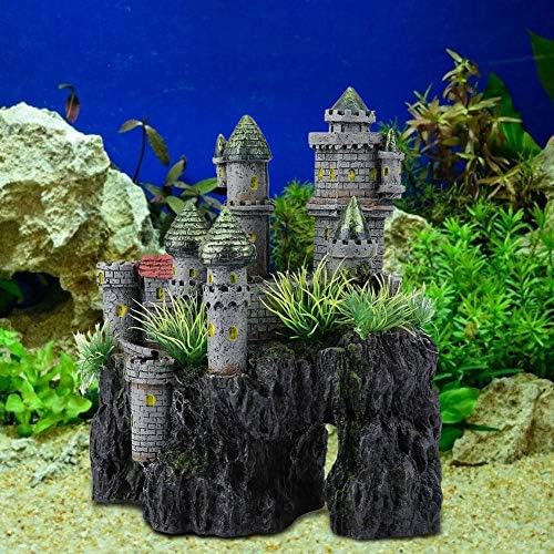 Acuario Castillo Decoración, Castillo de San Castillo de Resina Ocultar Casa Peces Simulación Resina Ocultar Castillo Ornamento Submarino Paisaje
