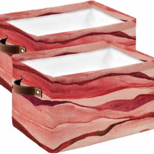 Red Ombre Storage Basket for Organizing Shelves, Collapsible Storage Bins Boxes with Handle, Watercolor Modern Abstract Art Aesthetics Canvas Hamper Red Ombre Storage Basket for Organizing Shelves, Collapsible Storage Bins Boxes with Handle, Watercolor Modern Abstract Art Aesthetics Canvas Hamper