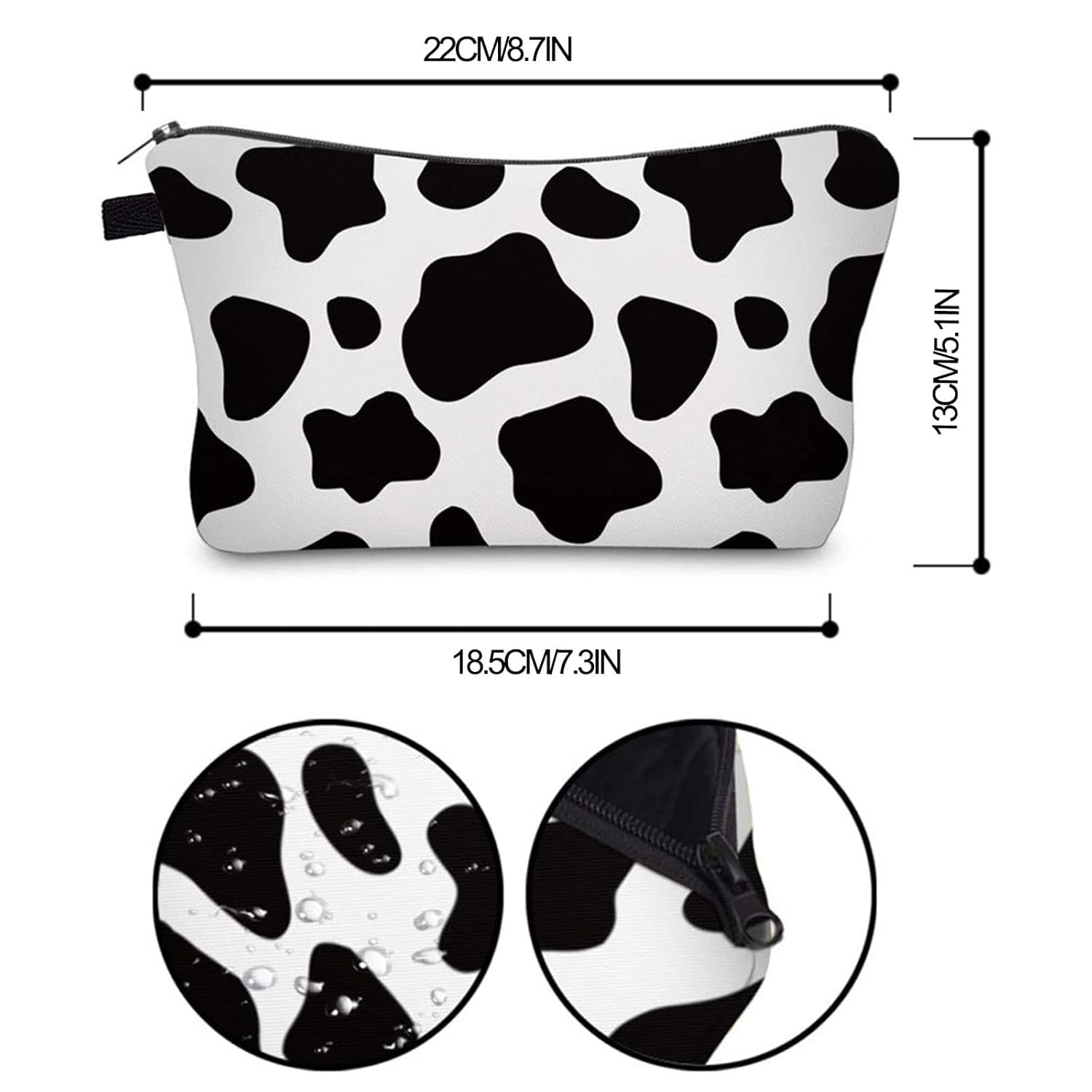 Juego de 2 bolsas de maquillaje a granel para cosméticos, bolsa organizadora mediana para cosméticos y bolsa de maquillaje pequeña para bolsa de