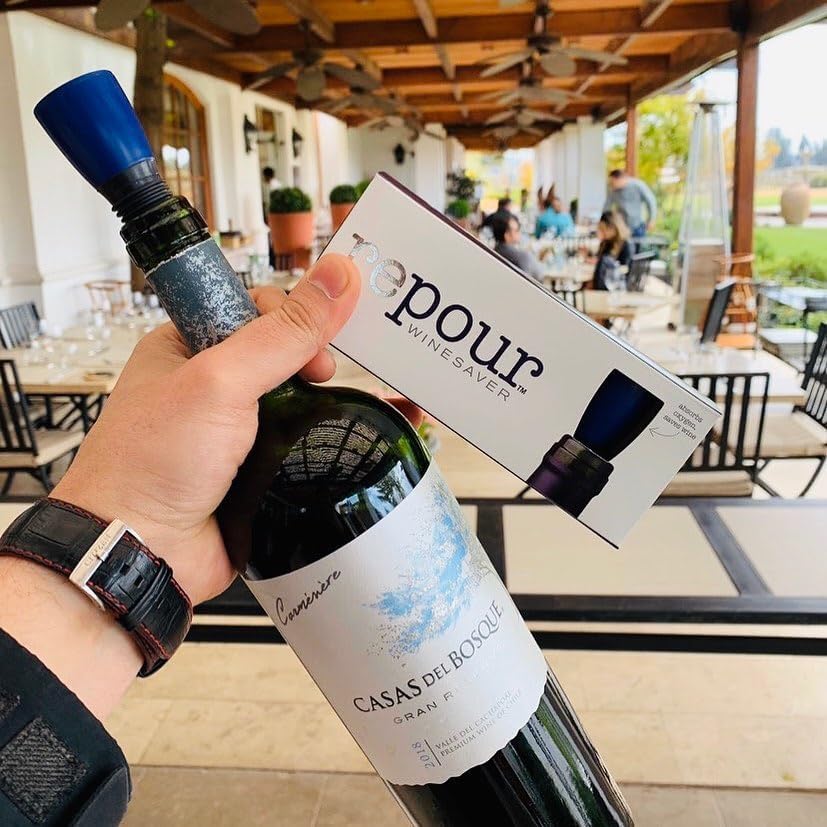 Protector de vino y tapón elimina el oxígeno, conserva y mantiene el vino tan fresco como el día en que se abrió la botella, paquete de 24 unidades,