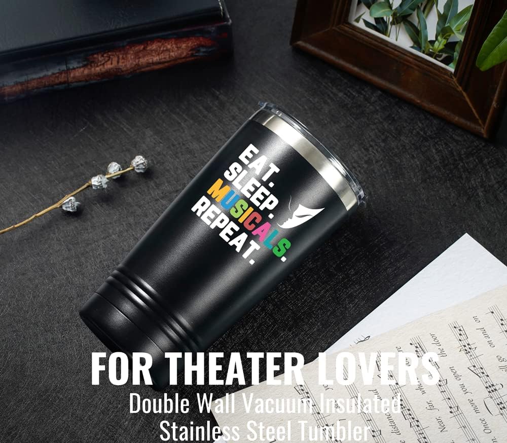 Onebttl Regalos de teatro, regalos de Broadway para músicos, actores y profesores de música en el Día Mundial del Teatro, cumpleaños y Navidad, vaso