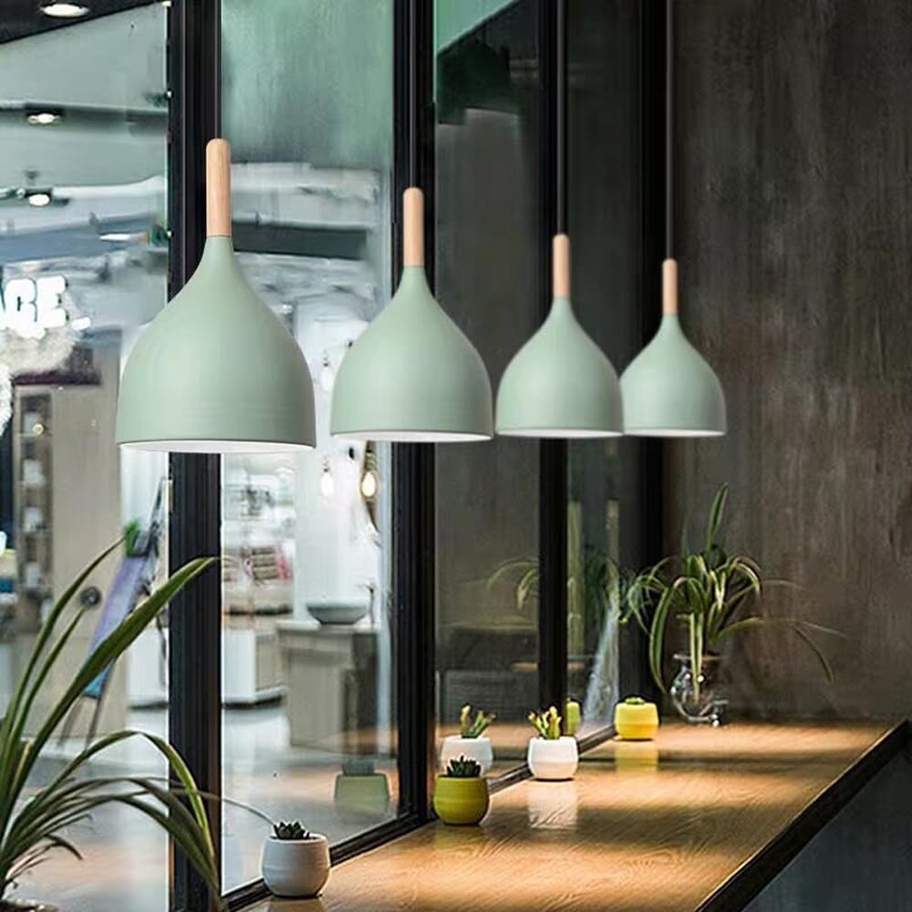 BEMITH Lámpara colgante de tres cabezas Macaron Color de iluminación simple Restaurante Sala de estar Lámpara de luz Isla de cocina Moderno