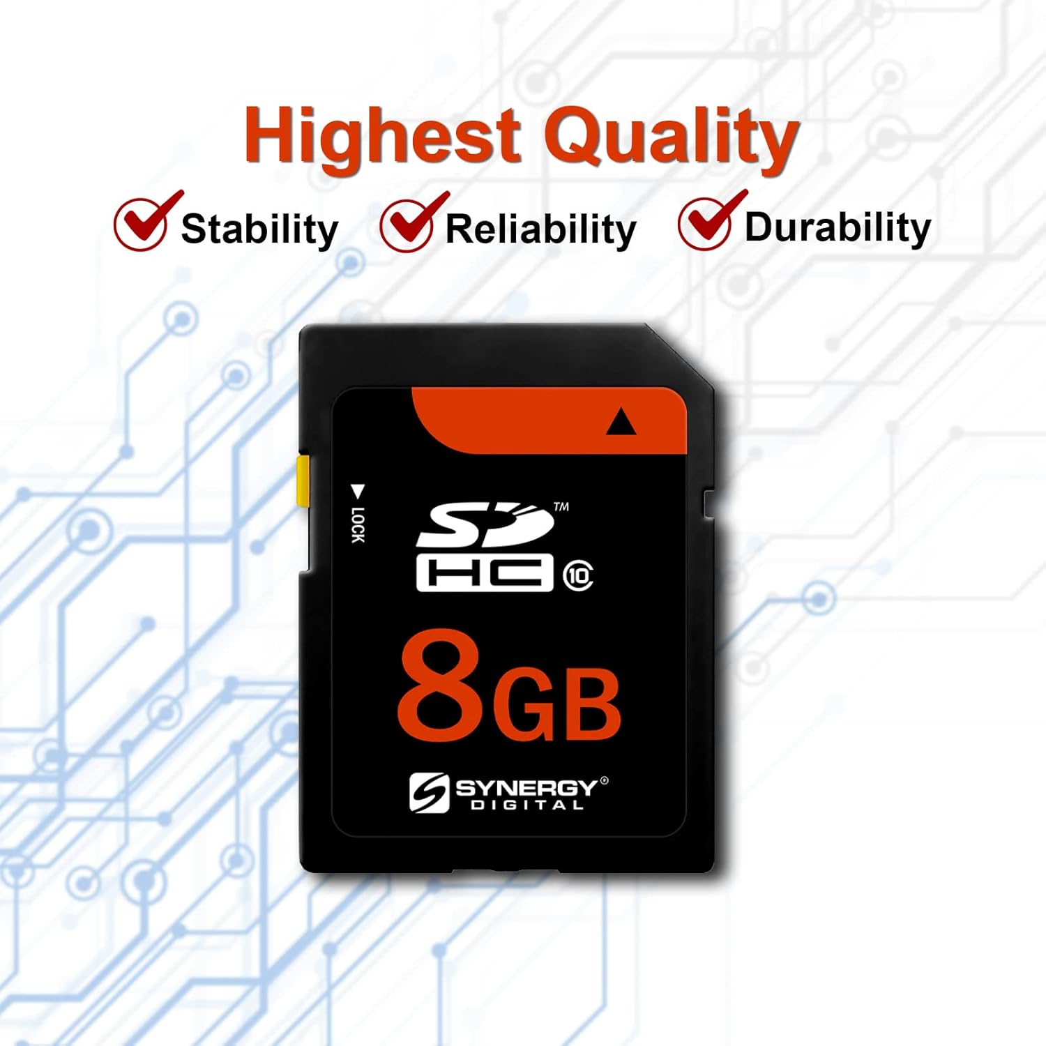 Synergy Digital Tarjetas de memoria SDHC UHS-I de 8 GB, compatibles con cámara digital Nikon D7000, clase 10, U1, 20MBs, serie 300, paquete de 2