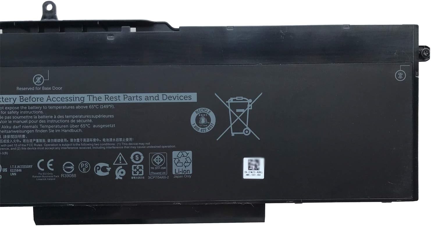 1FXDH – Batería para portátil compatible con Dell Latitude 15 5501 5511 Precision 3541 3551 Series Notebook 01WJT0 1WJT0 11.4V 97Wh 8071mAh 6-Cell