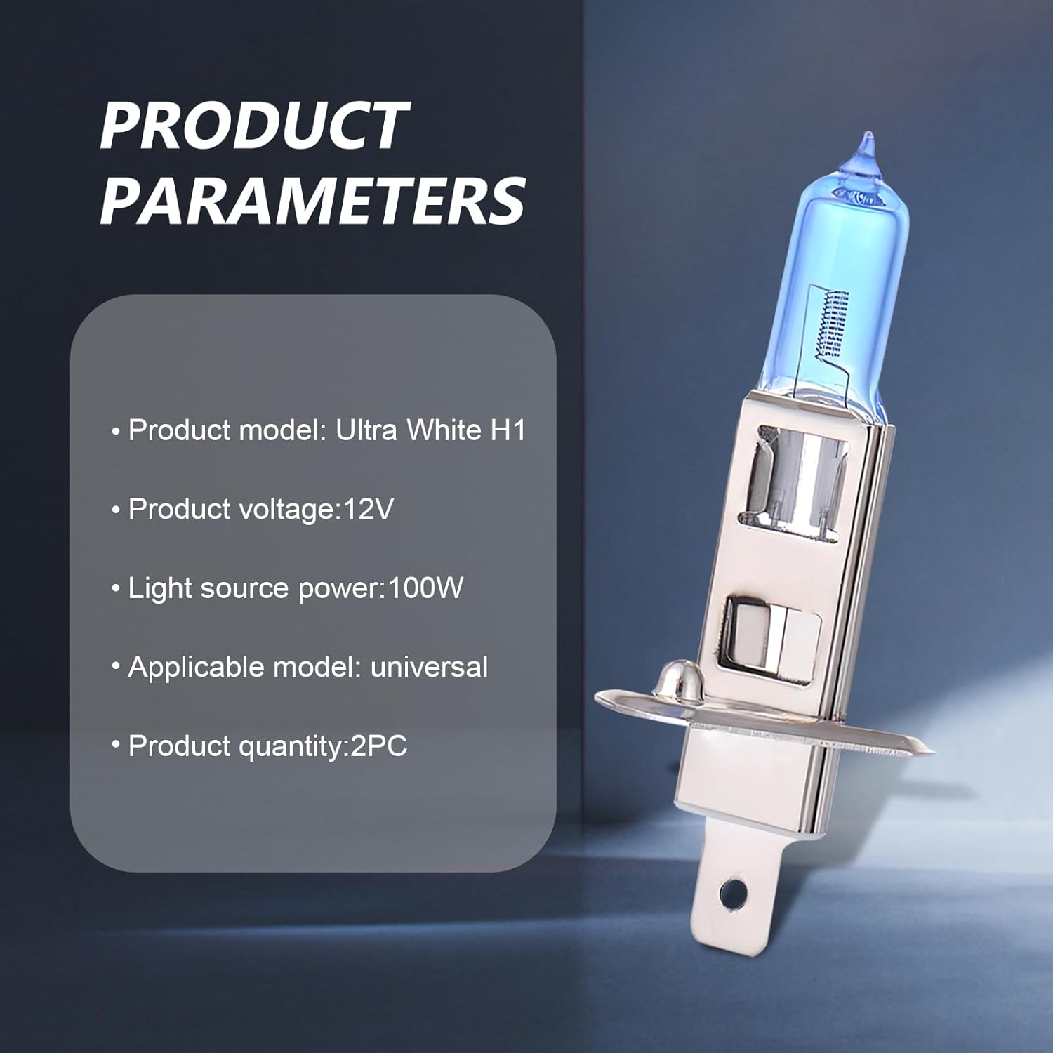 Paquete de 2 bombillas de xenón para automóvil, bombillas halógenas de 12 V y 100 W, kit universal de repuesto de luces de automóvil, para la