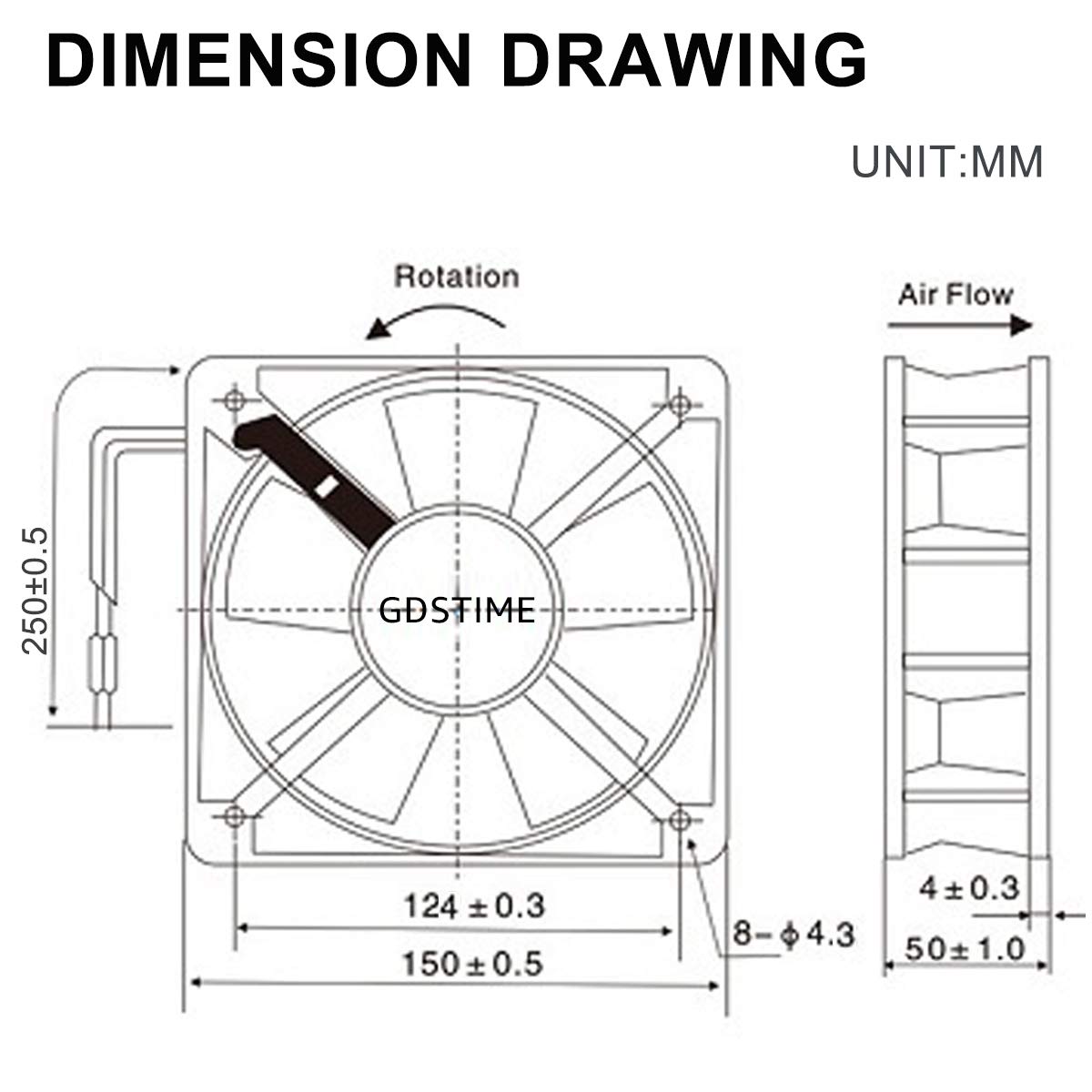 GDSTIME Ventilador AXIAL 15050, 110V 120V AC 5.906 in x 5.906 in x 1.969 in Ventilador, Proyectos de Escape de Ventilación Ventilador de Enfriamiento