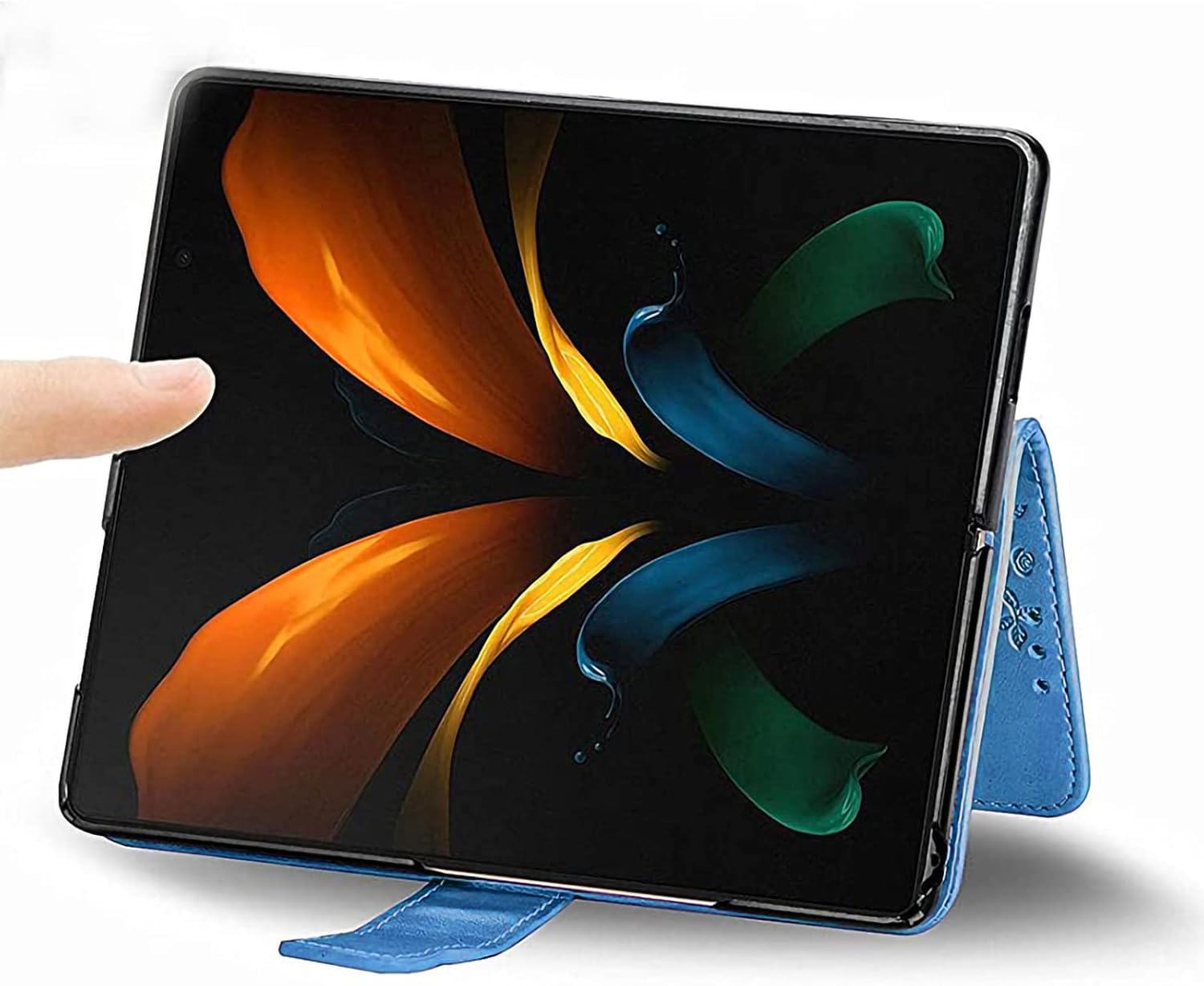 Asuwish Funda de teléfono para Samsung Galaxy Z Fold 4 5G 2022 cartera y girasol de cuero delgado con tapa para tarjetero, accesorios para celda,