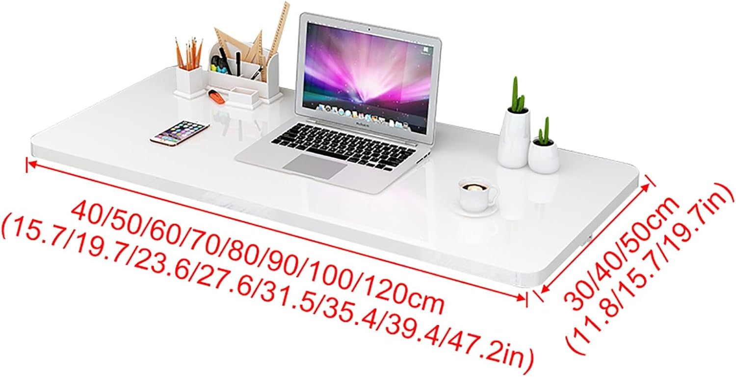 Mesa de hojas colgantes montada en la pared, mesa flotante plegable para computadora, banco de trabajo plegable para oficina en casa, lavandería,