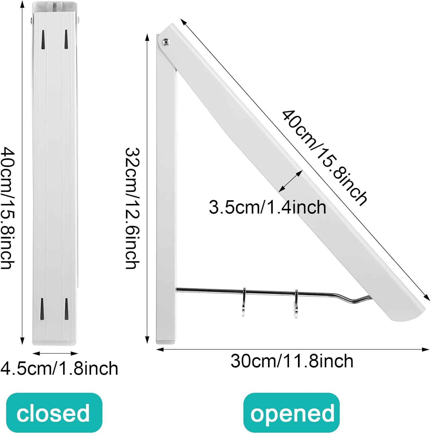 4 piezas de tendedero plegable para colgar en la pared, perchero retráctil de aluminio, perchas de pared plegables para ropa, ahorro de espacio,