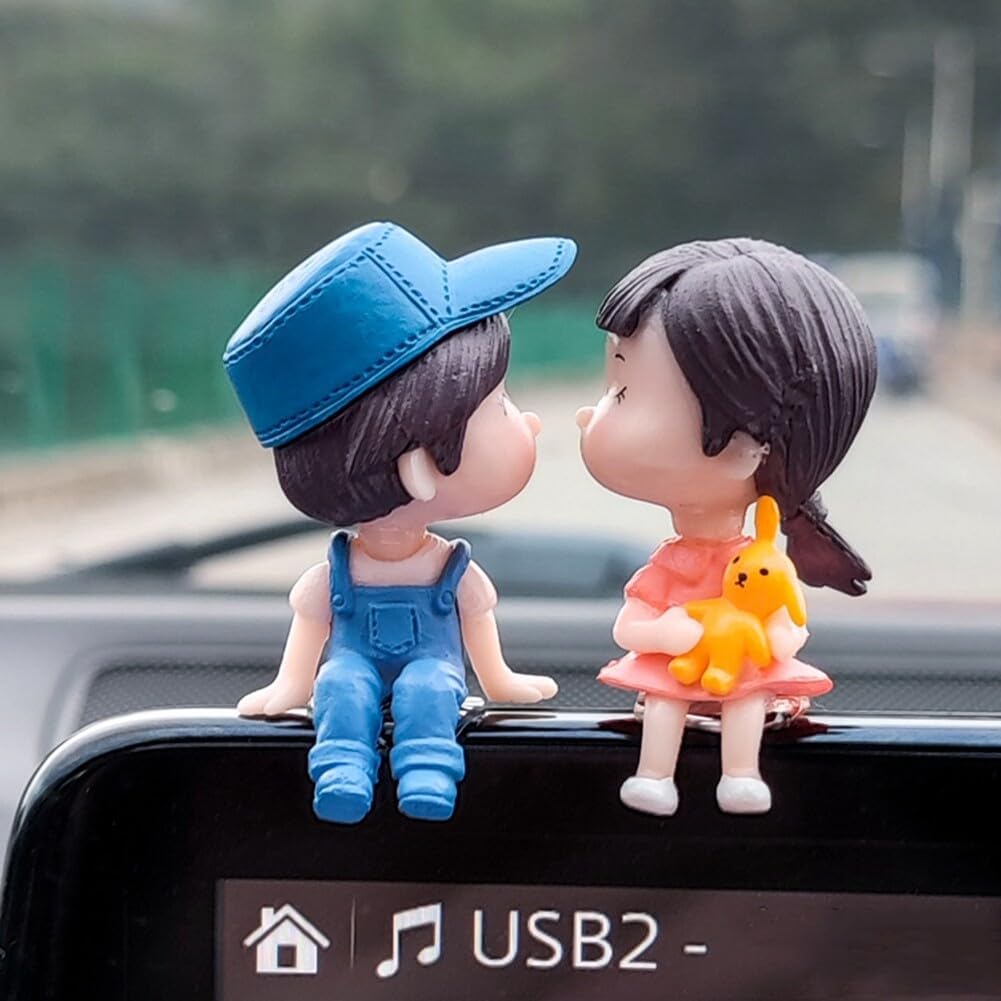 Decoración de pared de resina para decoración de coche, decoración interior de coche, decoración de pareja, figura de pareja de interior de
