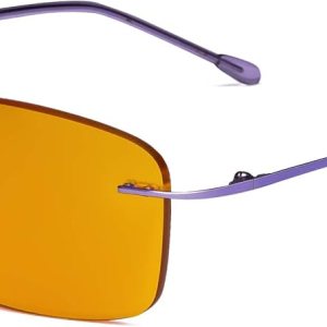 Eyekepper Lentes de titanio sin montura de color naranja, lentes de lectura para computadora, lectores, hombres y mujeres Eyekepper Lentes de titanio sin montura de color naranja, lentes de lectura para computadora, lectores, hombres y mujeres