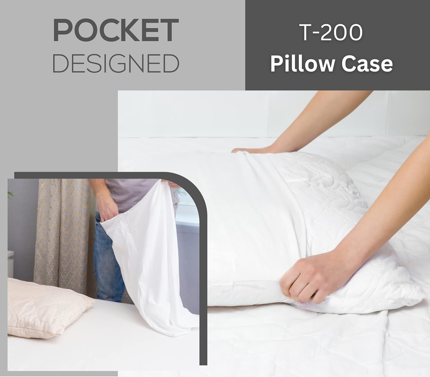 GOLD TEXTILES Paquete a granel de 100 fundas de almohada de polialgodón tamaño Queen, color blanco T200-21 x 36 pulgadas (se adapta a almohadas de