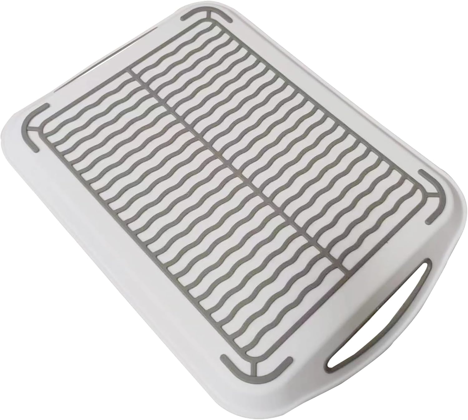 Paquete de 2 bandejas rectangulares antideslizantes para servir alimentos, perfectas para comidas, aperitivos y bebidas, bandeja antideslizante