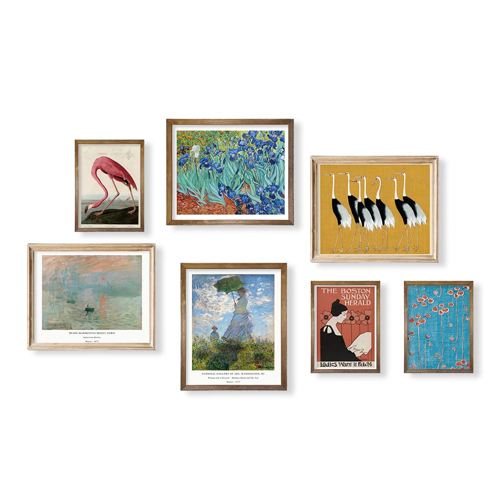 Eclectic Wall Art Decor – Maximalist Prints Room Decor – Modern Museum Pictures – Classic Monet Van Gogh Painting – Japanese Art Wall Decor –