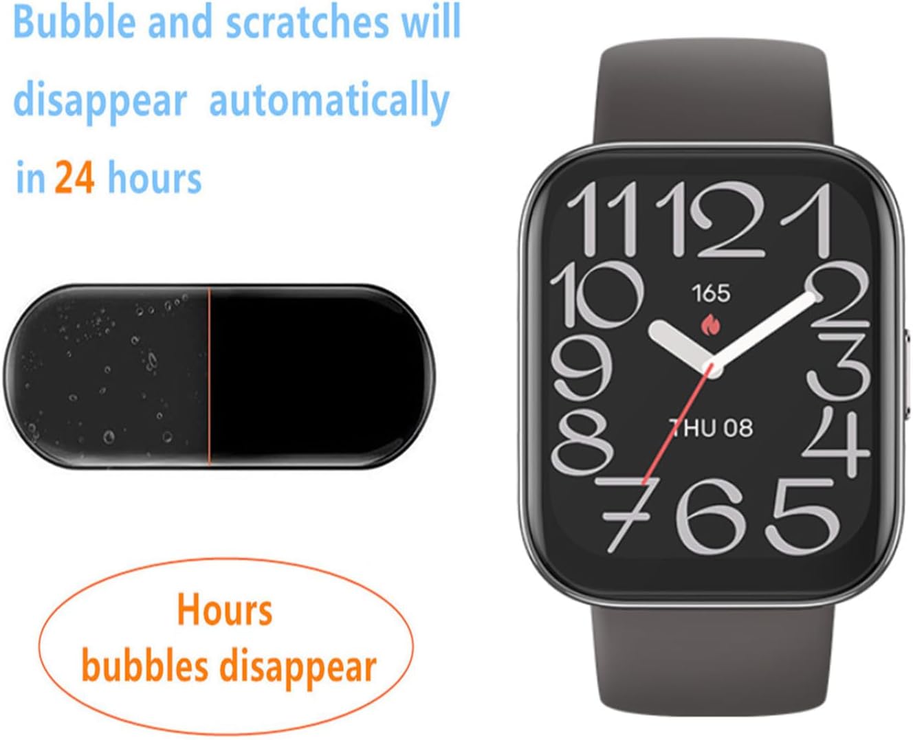 Aemus Protector de pantalla compatible con Amazfit Bip 5 Unity (6 unidades) Reloj inteligente flexible cobertura completa película de TPU