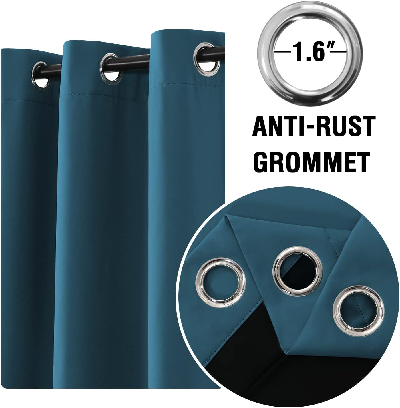 H.VERSAILTEX Paneles de cortina opacas para ventana, cortinas de bloqueo de frío y luz con forro blanco para guardería, cortinas con aislamiento