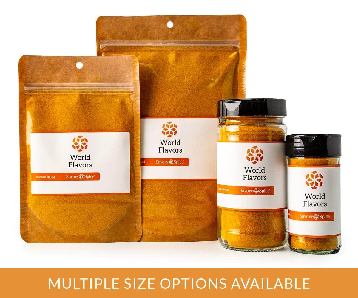 Savory Spice – Polvo de cúrcuma molida, condimento de raíz de cúrcuma para cocinar, añadir a especias doradas de cúrcuma a curry, masalas o Ras el