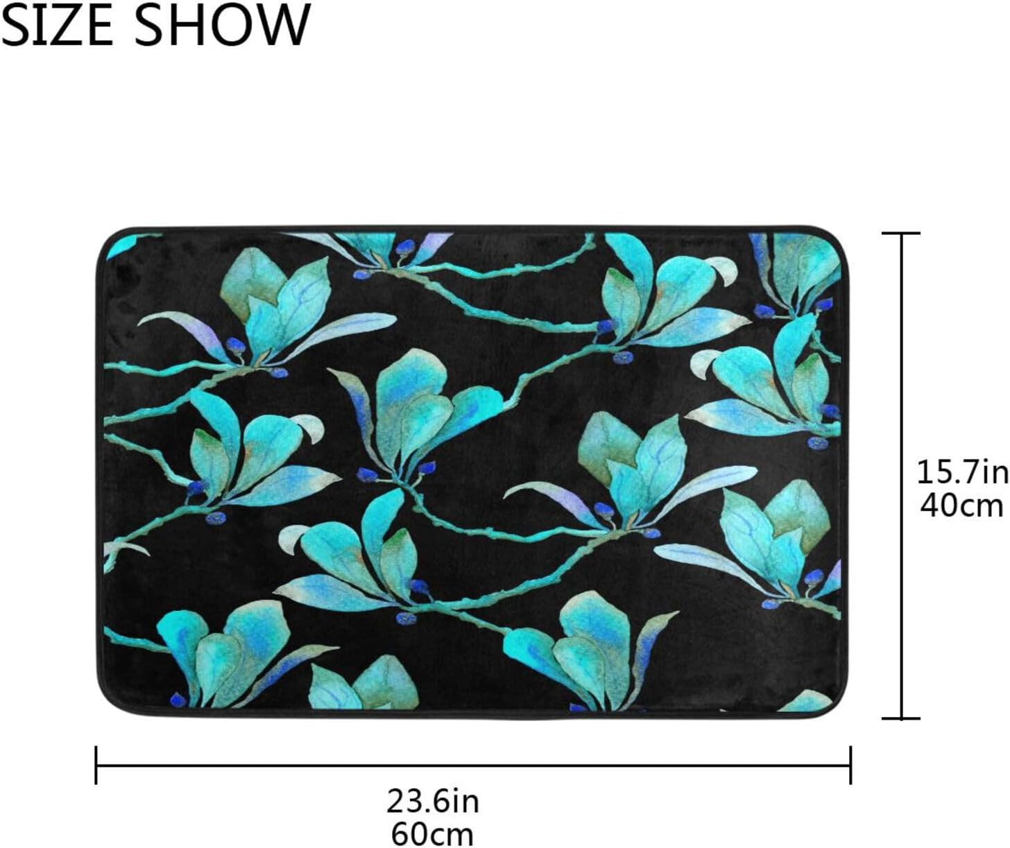 CZXW Tapete de baño con diseño floral de bosque turquesa, ligero, antideslizante, para puerta delantera, para exteriores, jardín, cocina,