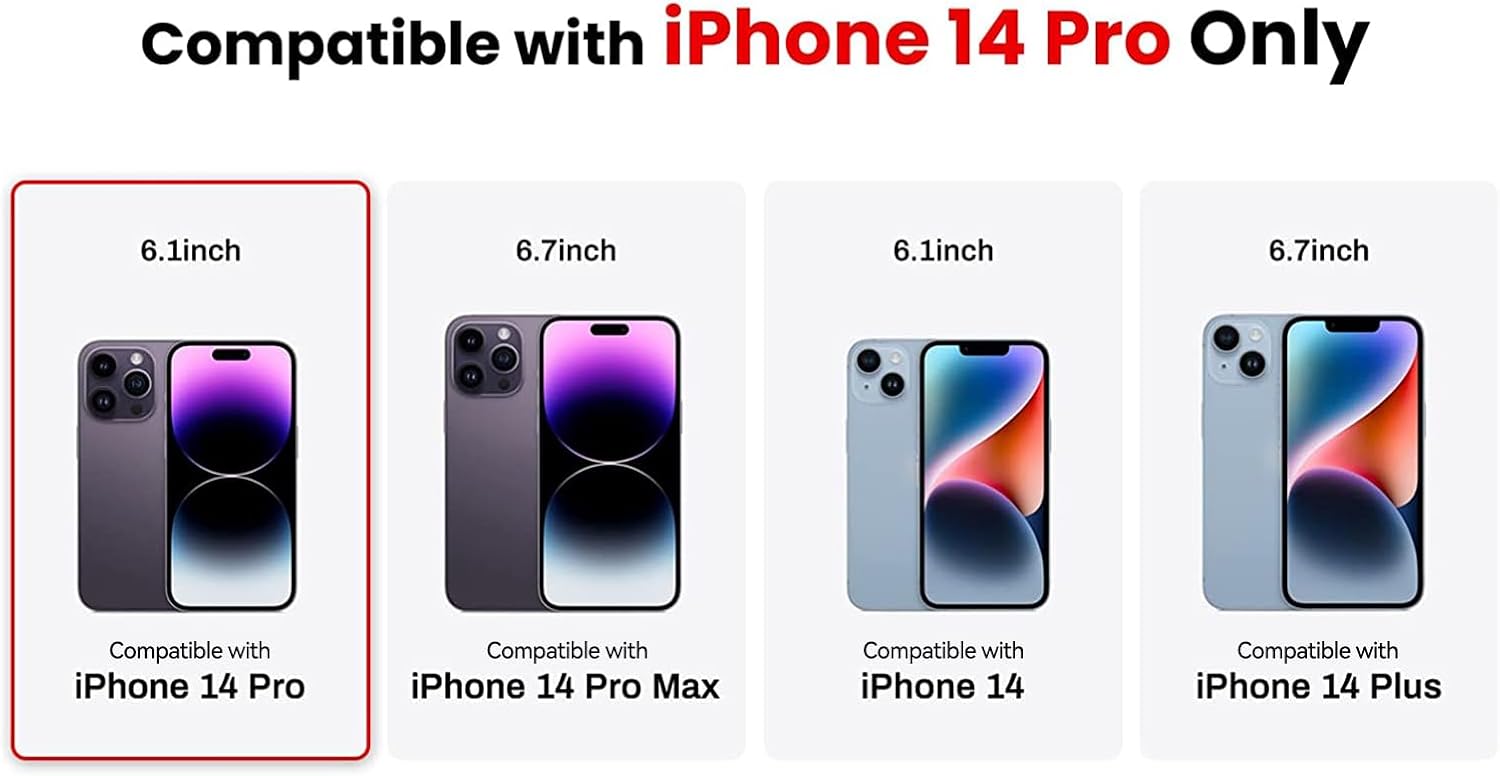 Funda para iPhone 14 Pro de 6.1 pulgadas de piel para mujer, con tarjetero y correa cruzada desmontable, bolso para teléfono con correa, bolsa