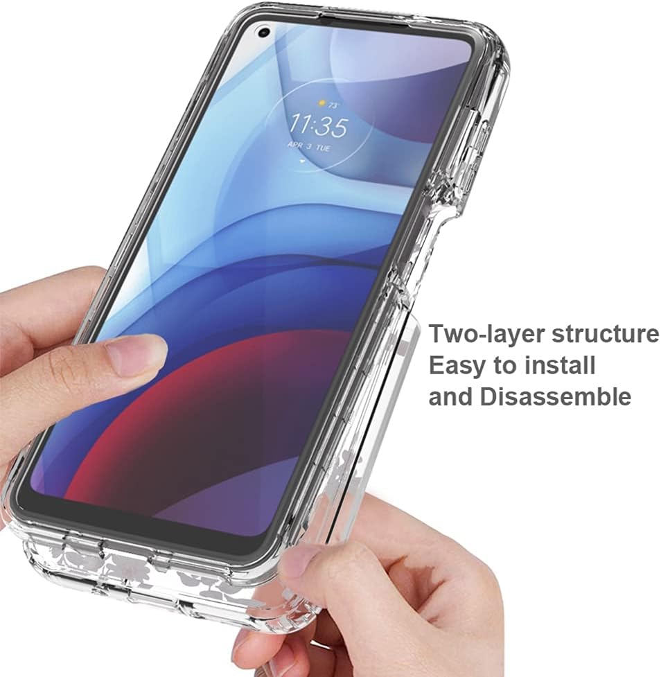 Funda transparente para Moto G Power 2021 (no compatible con la versión 2020), funda transparente para Motorola G Power, TPU 360, cuerpo completo, a