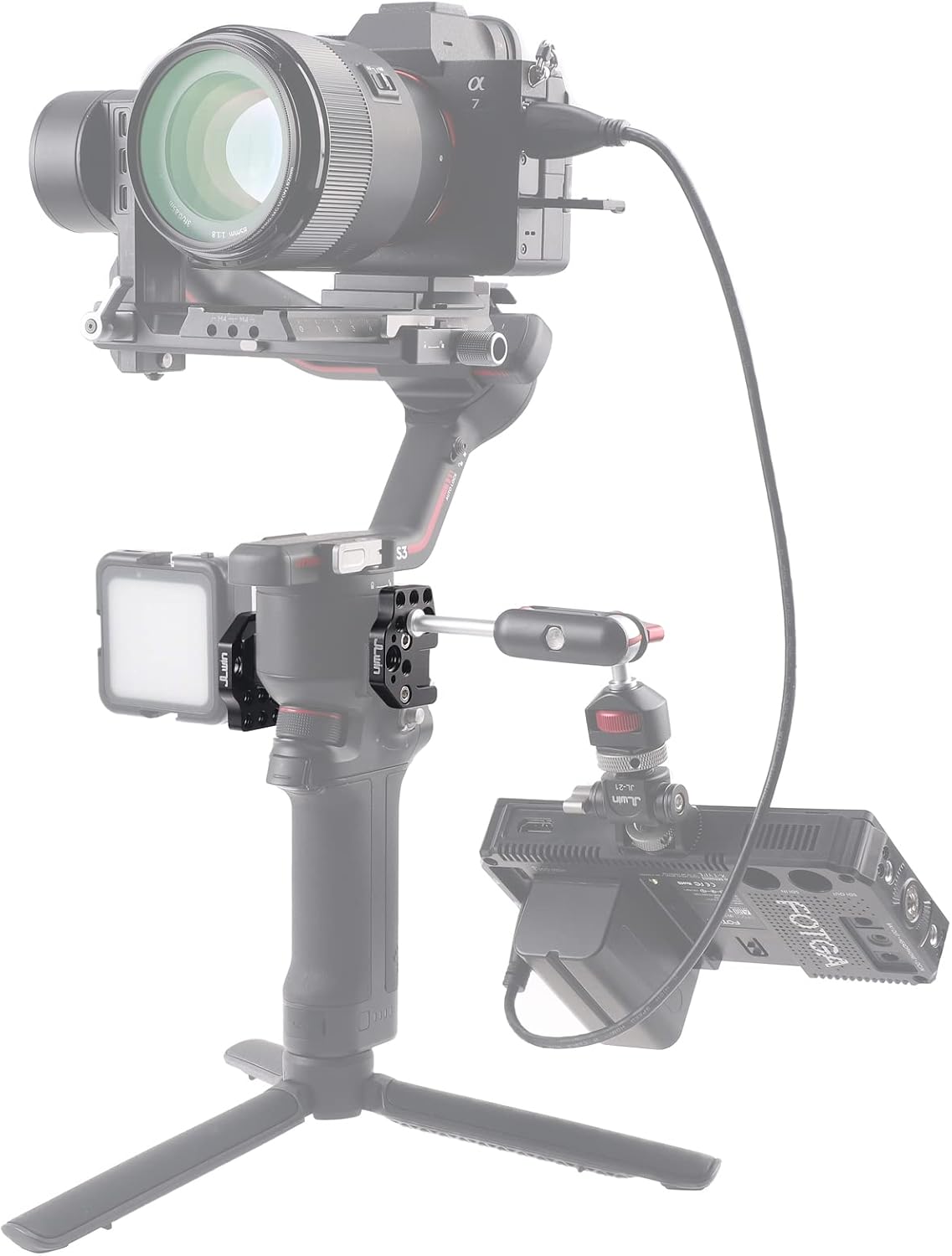 FocusFoto Paquete de 2 soportes de placa de montaje de extensión con zapata fría 14″ 38″ tornillo para DJI Ronin SSCRS2RSC2RS3 PRORS3 MiniRS4 PRO