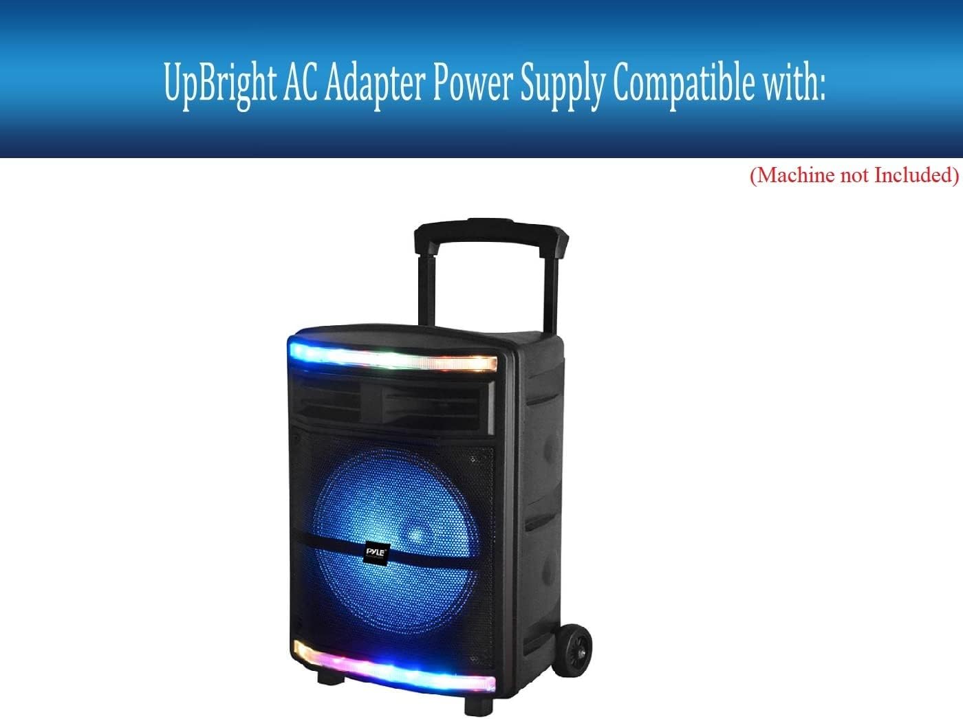 UpBright Adaptador de 9 V CACC compatible con Pyle PPHP1244B PPHP1044B 7.4V 2200mAh batería de iones de litio inalámbrico portátil Bluetooth PA