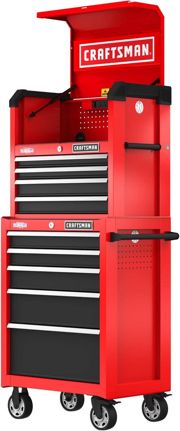 CRAFTSMAN S2000 – Cofre de 4 cajones de 26 pulgadas con luz y división (CMST32642RB)
