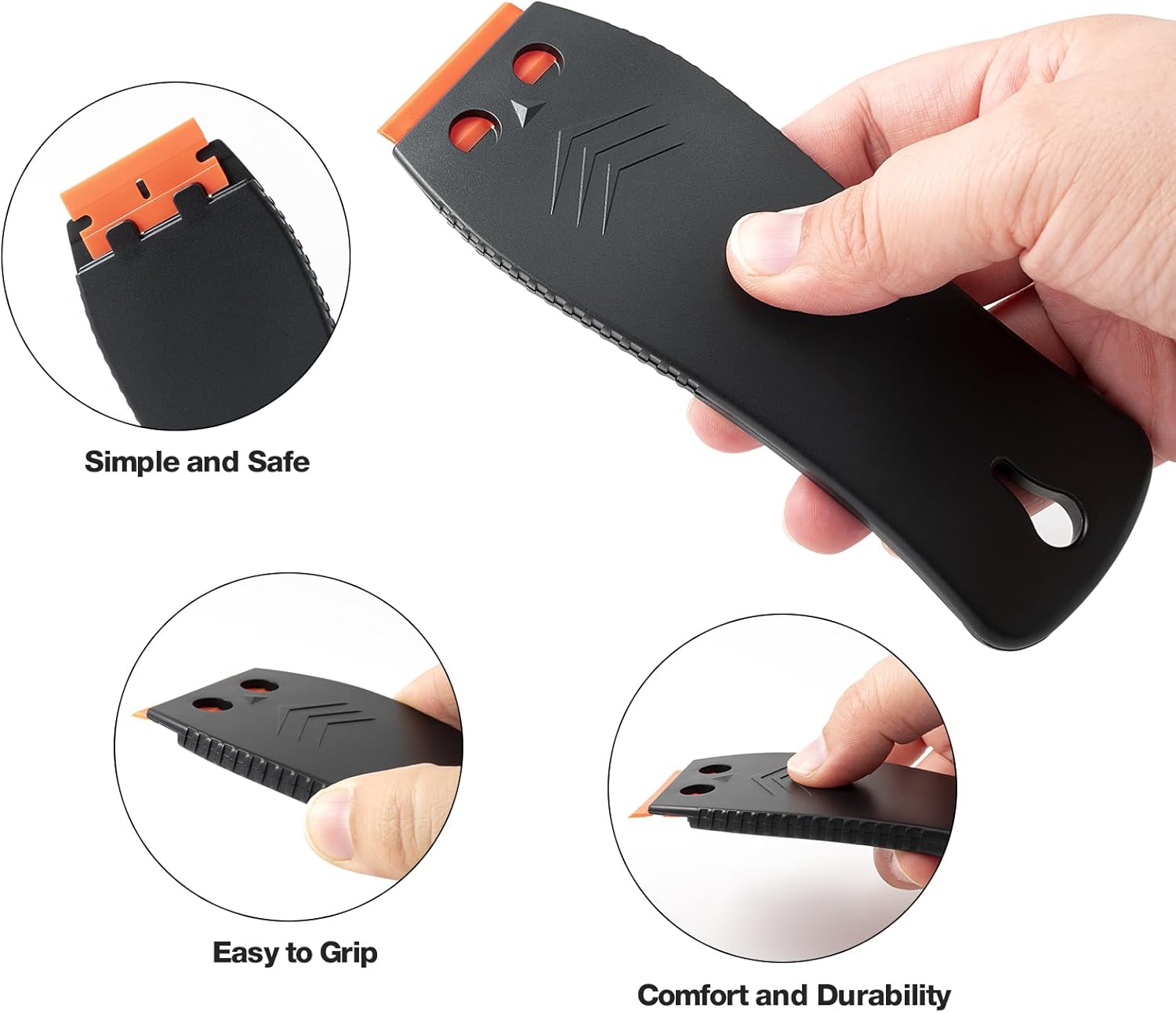 Gomake Removedor de pintura de pared de raspador de cuchilla de afeitar de plástico con cuchillas de plástico Ventana de coche de vidrio de madera