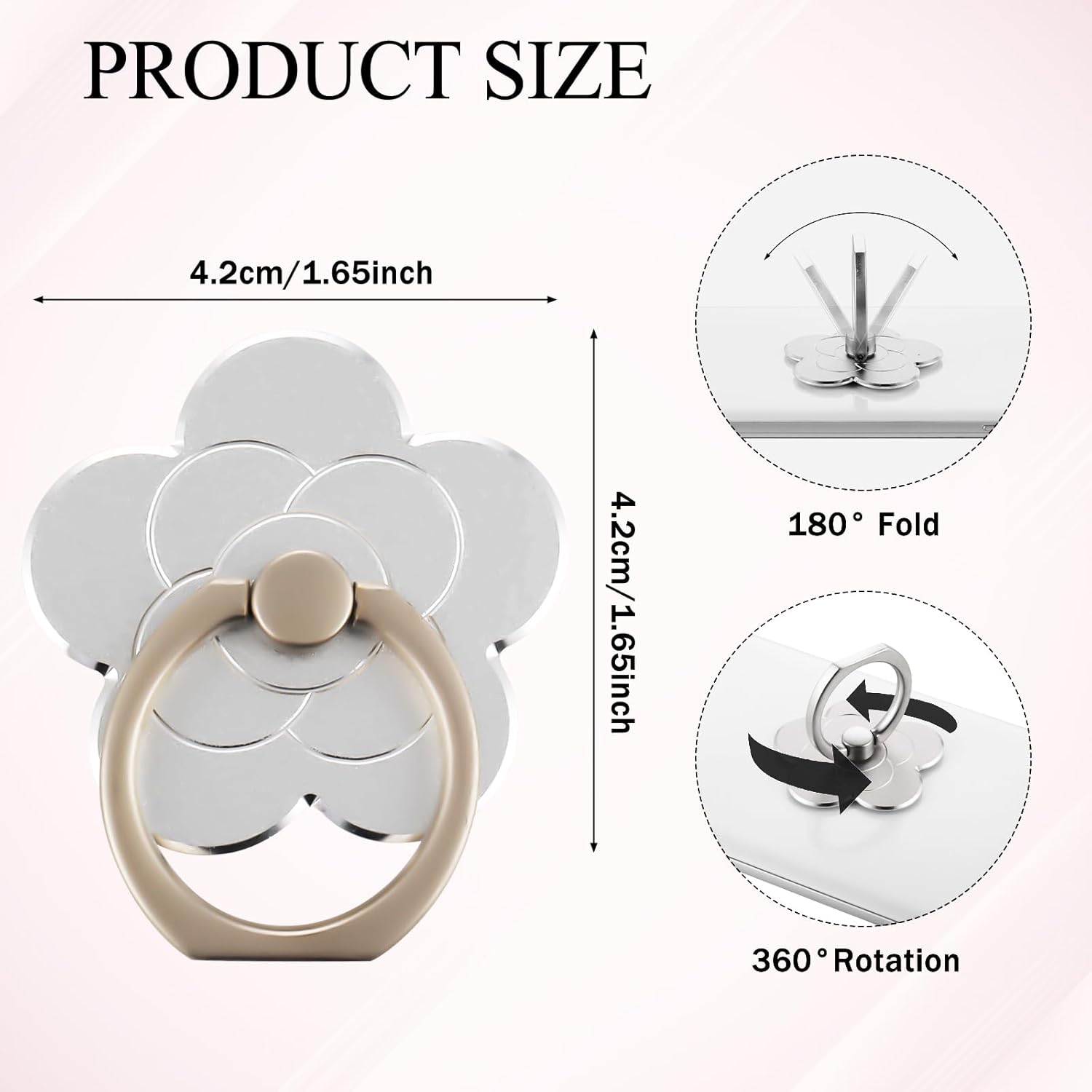 Sibba 2 soportes para anillo de teléfono, soporte de anillo de dedo de flor para teléfono celular, accesorios universales compatibles con teléfono
