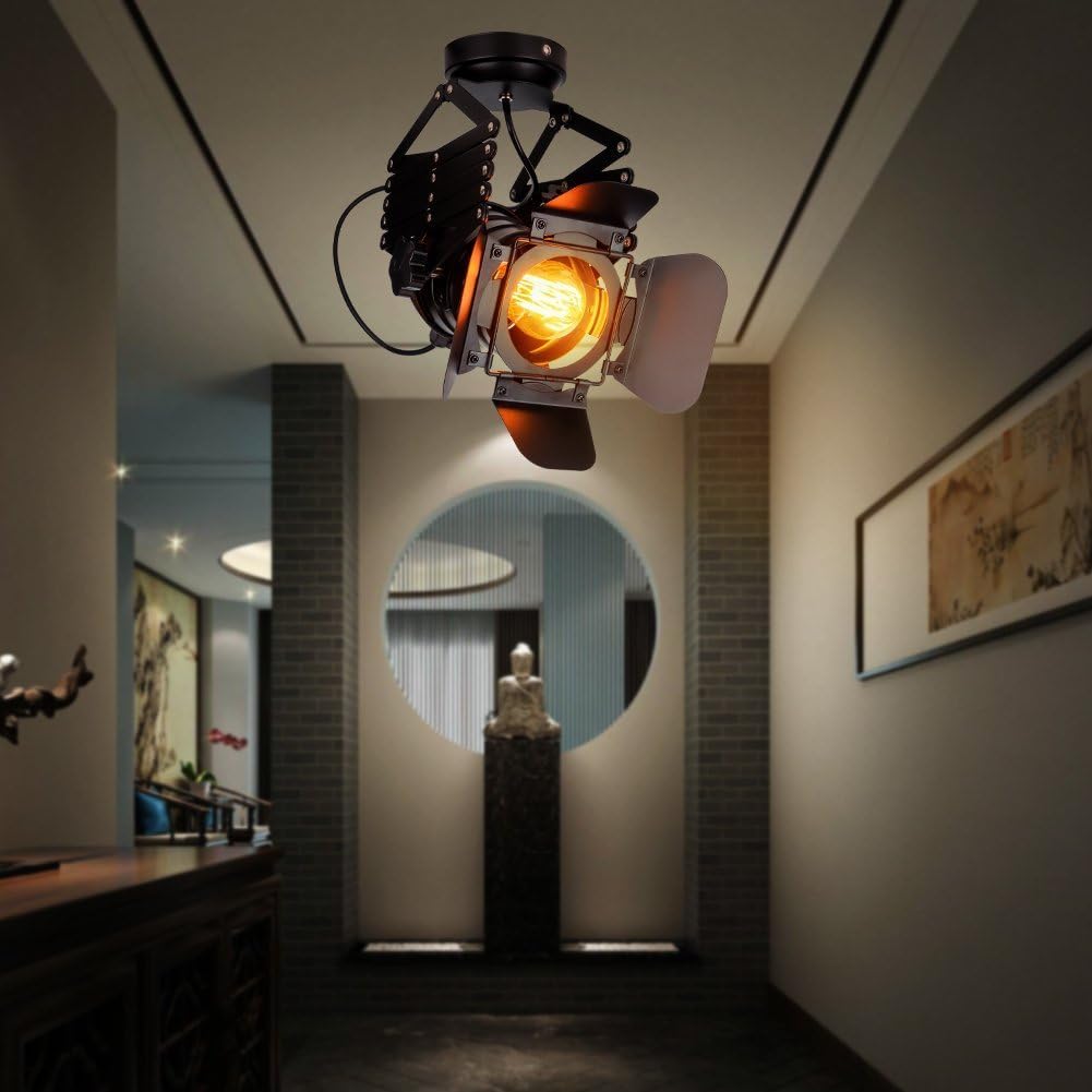 Hobaca Loft Telescópico Industrial Hierro Foco Vintage Luces de Techo LED Tienda Luz de Pista Nórdica Lámpara Colgante Luces de Pared Foco para Bar