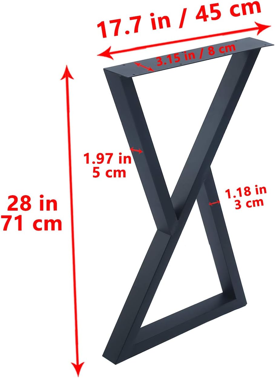 MBQQ 2 patas de muebles rústicas con forma de triángulo, patas de escritorio de metal resistente, patas de mesa de comedor, patas de banco de hierro
