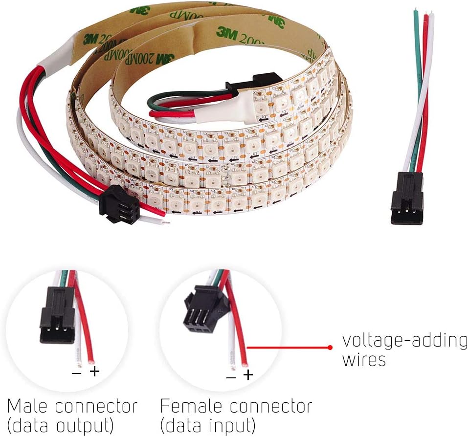 BTF-LIGHTING WS2812B ECO RGB alambres de aleación 5050SMD tira de LED direccionable individual
