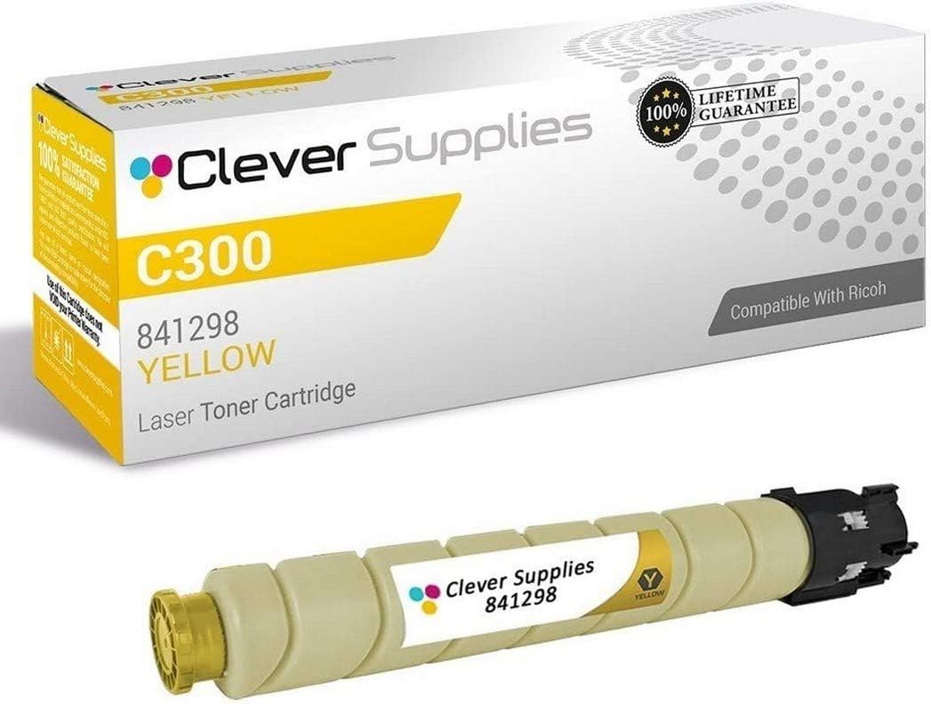 CS – Cartucho de tóner compatible para Ricoh C300 841298 Amarillo Color Laser Aficio MP C300 Aficio MP C300SR Aficio MP C400 Aficio MP C400SR Aficio