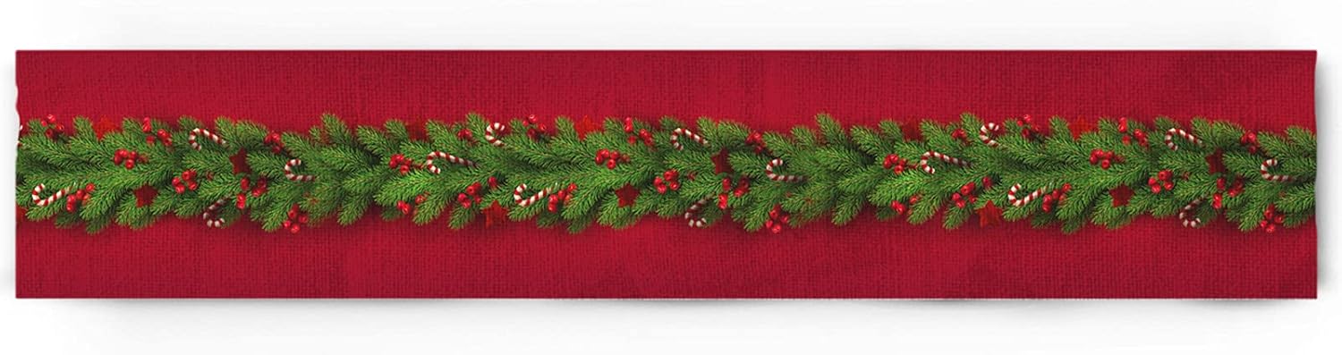 Caminos de mesa de Navidad de 70 pulgadas de largo, árboles de Navidad, ropa de cama de algodón rojo, bufandas para bodas, mesas de comedor,