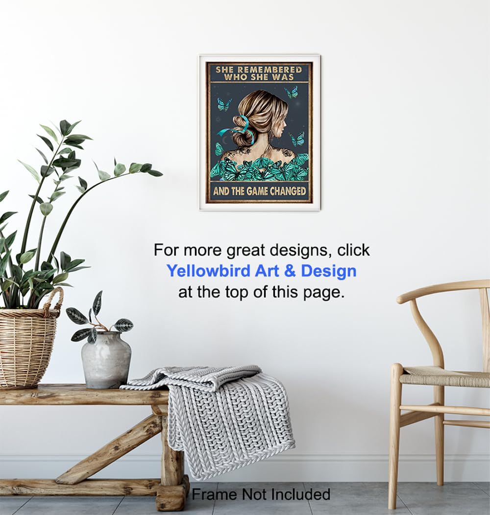 Teal Blue Boho Wall Art 11×14 – Inspirational Quotes for Women – positive affirmation – Motivational Wall Decor – Boho-chic Decoration – She
