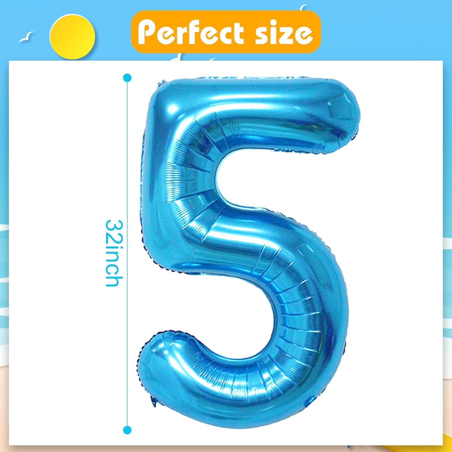 5 globos de aluminio de Moana, suministros para fiesta de 5 cumpleaños, decoración de fiesta de baby shower (5)