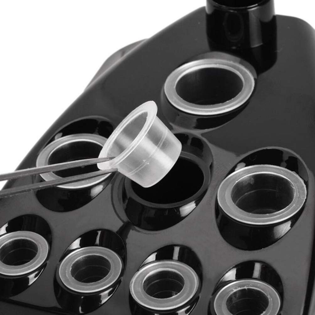 Cartucho titular de tapas de tinta de tatuaje titular de la pluma de tatuaje negro multifunción accesorios de tinta de tatuaje estante pigmento taza