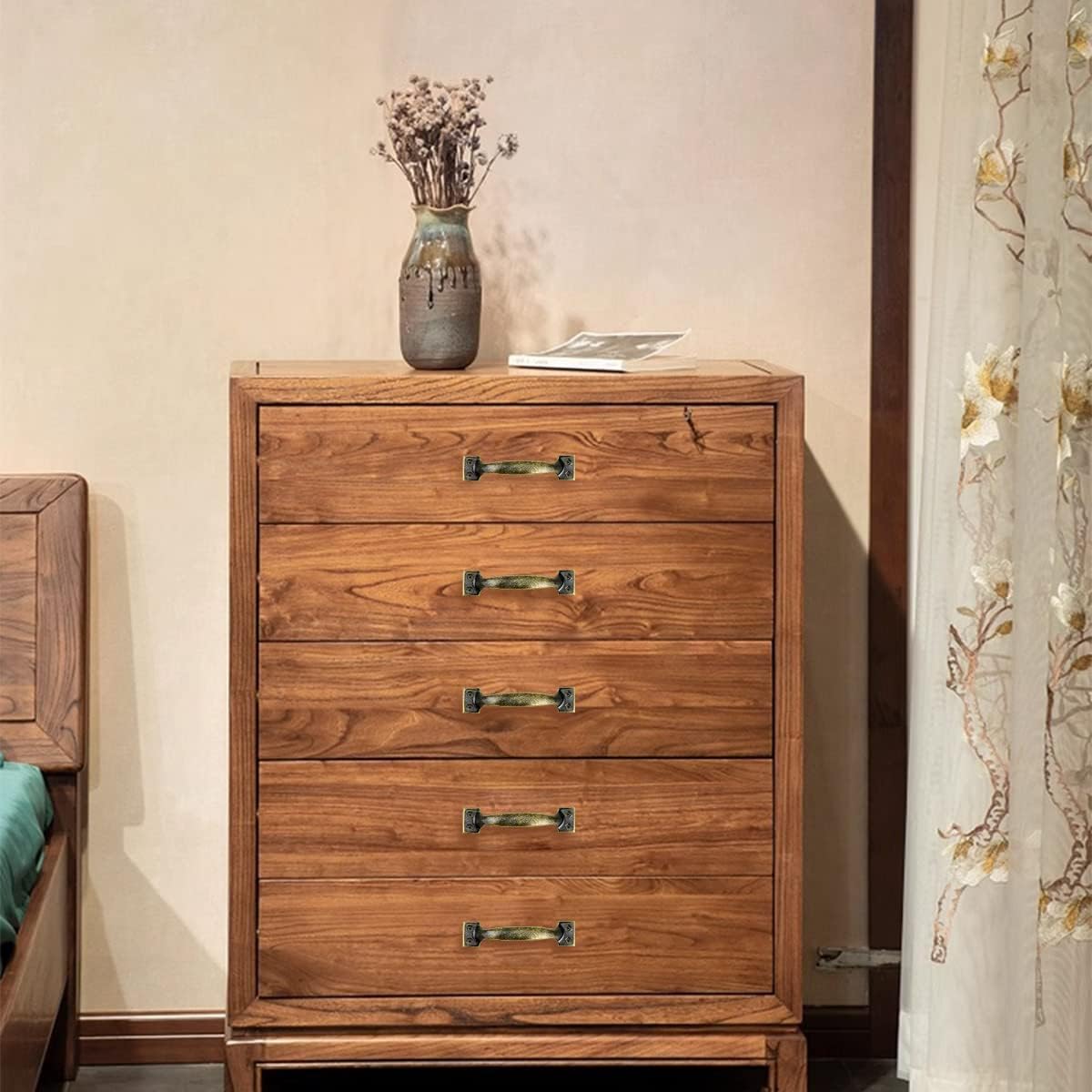 Juego de 10 manijas de puerta estilo granero, manijas de puerta vintage, manijas de metal negro y bronce de 6 pulgadas para armarios de cocina,