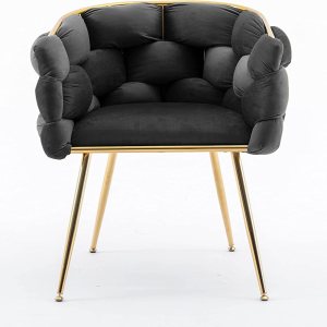 INMOZATA Silla decorativa de terciopelo moderna para dormitorio, silla de comedor para sala de estar, sofá individual, decoración de muebles, INMOZATA Silla decorativa de terciopelo moderna para dormitorio, silla de comedor para sala de estar, sofá individual, decoración de muebles,