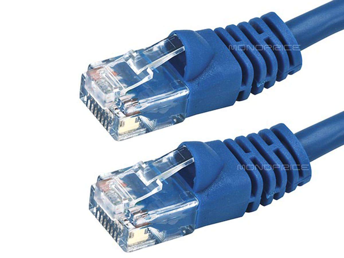 Monoprice 100FT 24AWG Cat6 550MHz UTP Ethernet Cable de red de cobre desnudo – azul