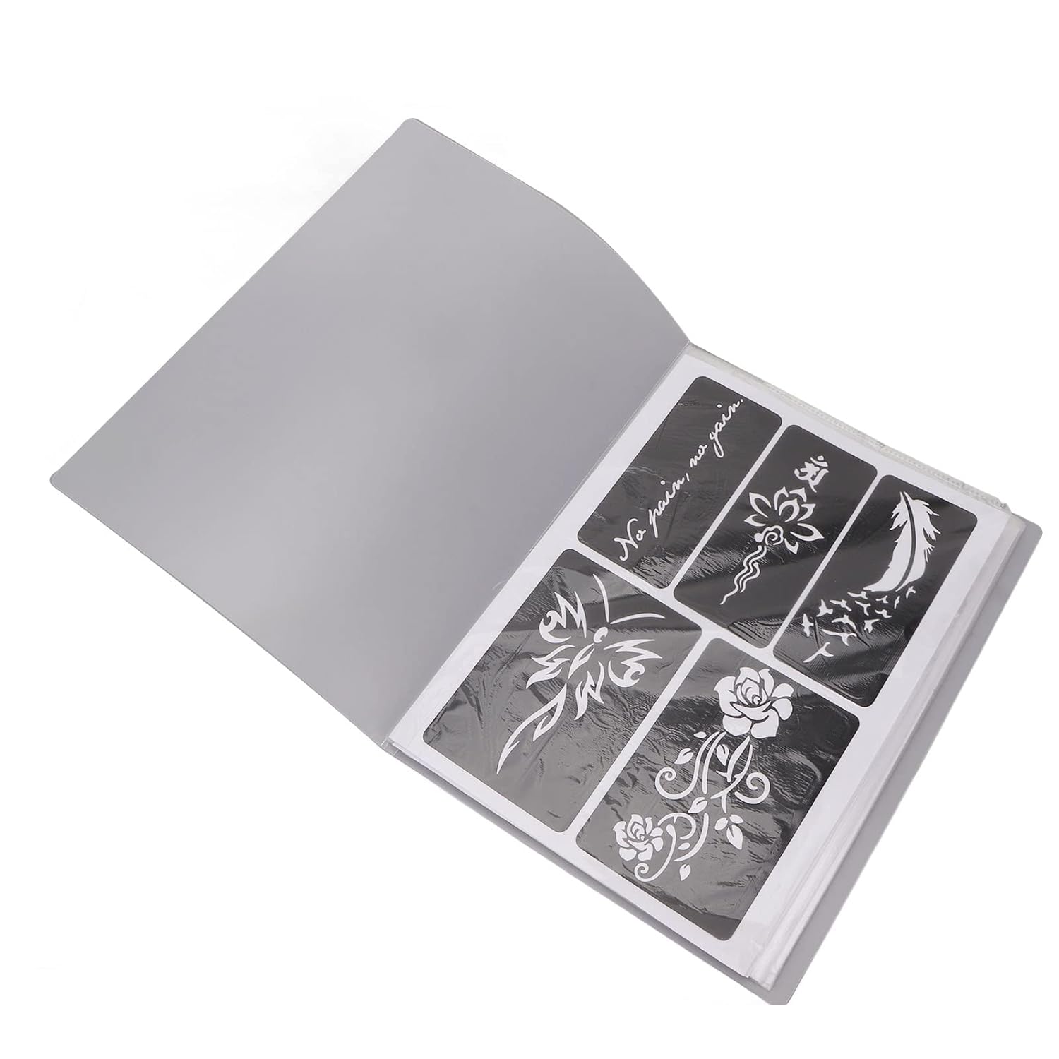 19 hojas de plantillas de tatuaje, plantillas de tatuaje impermeables temporales reutilizables con purpurina para arte corporal (12.2 x 9.1 in)  más