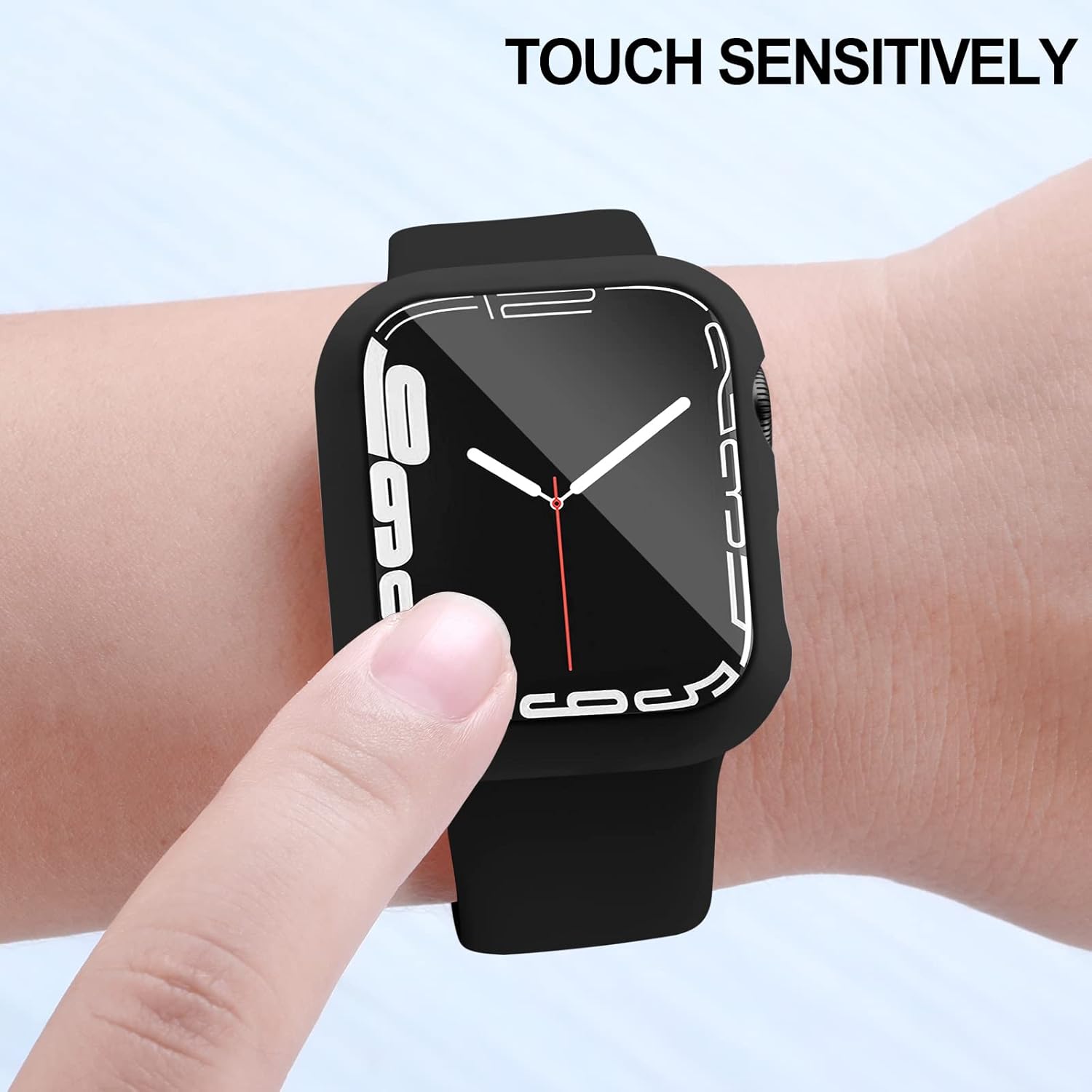 Charlam-Funda de policarbonato duro compatible con Apple Watch de 45 mm, series 7, 8, protector de pantalla, ultradelgada, cobertura completa,